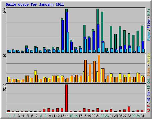 Daily usage for January 2011