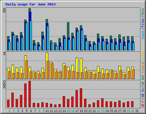 Daily usage for June 2013