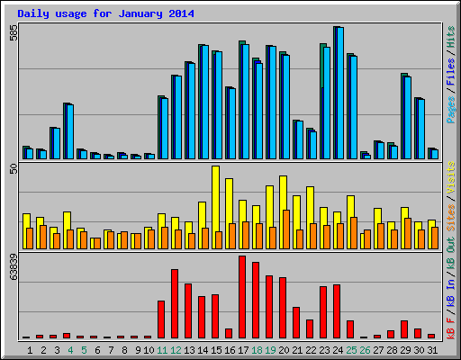 Daily usage for January 2014