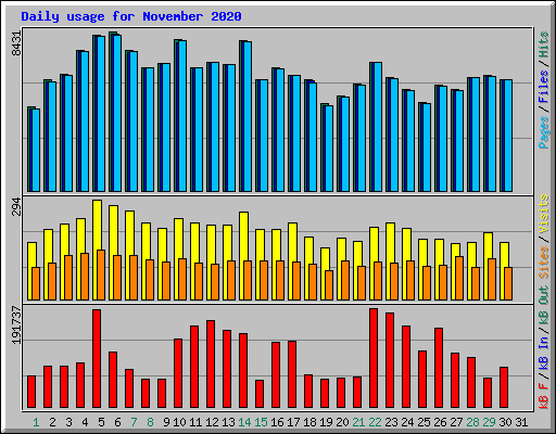 Daily usage for November 2020