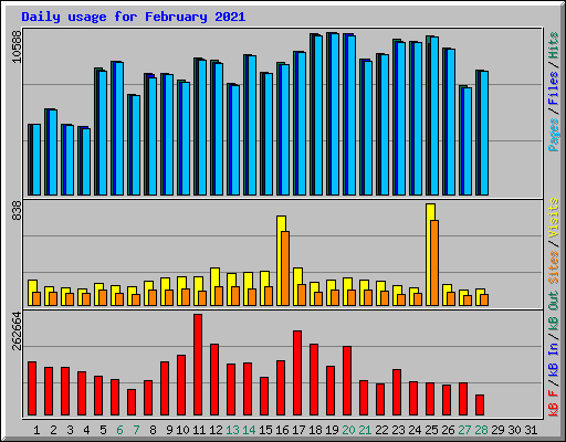 Daily usage for February 2021