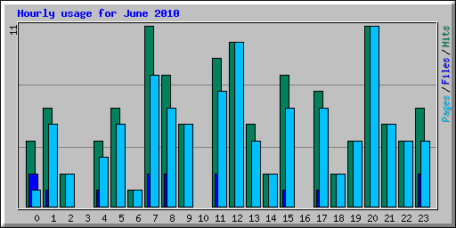 Hourly usage for June 2010