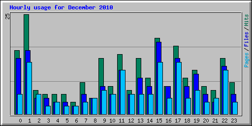 Hourly usage for December 2010