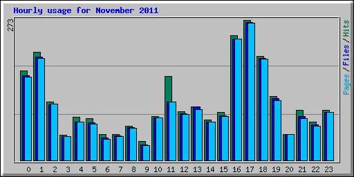 Hourly usage for November 2011