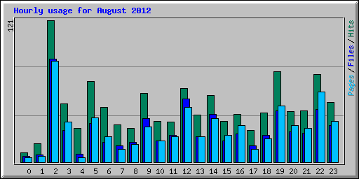 Hourly usage for August 2012