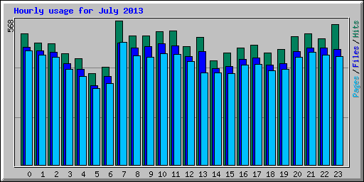 Hourly usage for July 2013