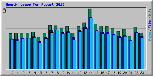 Hourly usage for August 2013