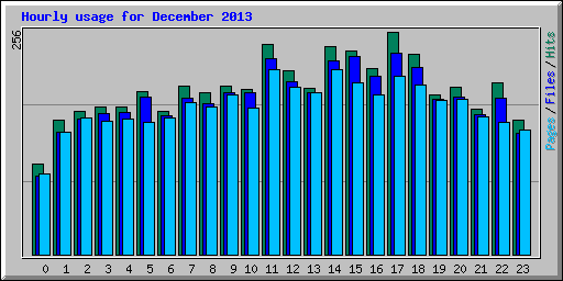 Hourly usage for December 2013