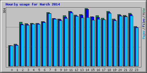 Hourly usage for March 2014