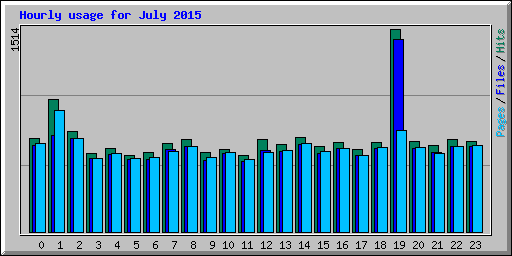 Hourly usage for July 2015