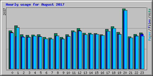 Hourly usage for August 2017