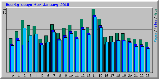 Hourly usage for January 2018