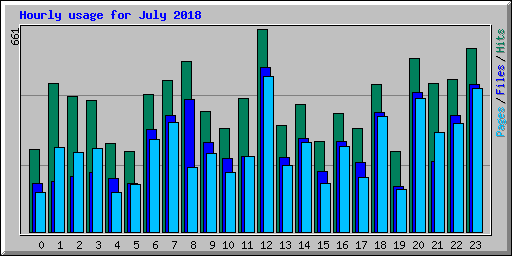 Hourly usage for July 2018