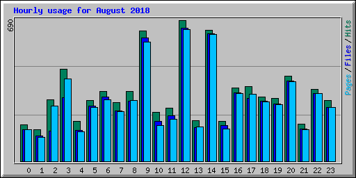 Hourly usage for August 2018