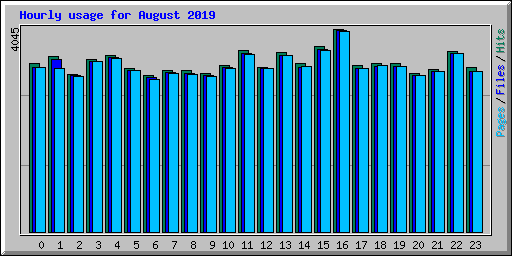 Hourly usage for August 2019