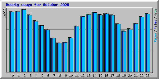 Hourly usage for October 2020