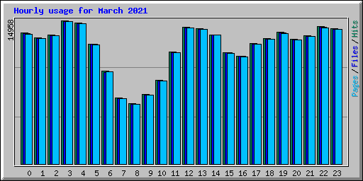 Hourly usage for March 2021