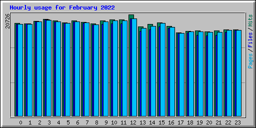 Hourly usage for February 2022